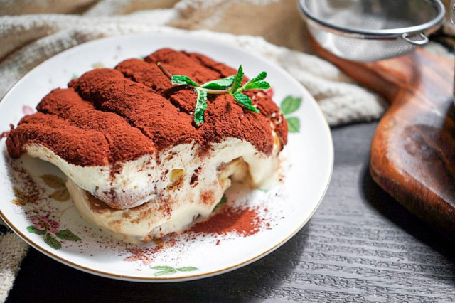 Homemade classic tiramisu