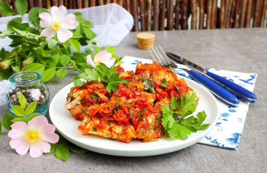 Fish with carrot and onion marinade