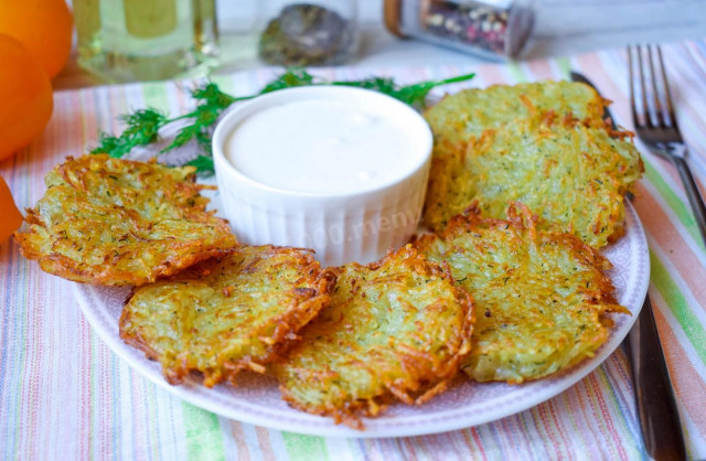 Lean potato pancakes without eggs