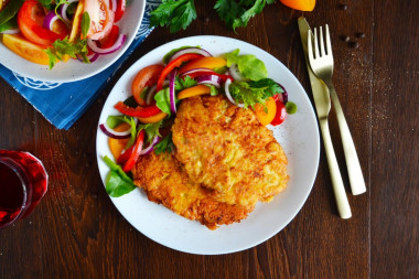 Turkey chops in a frying pan