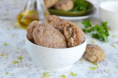 Juicy turkey cutlets in a frying pan