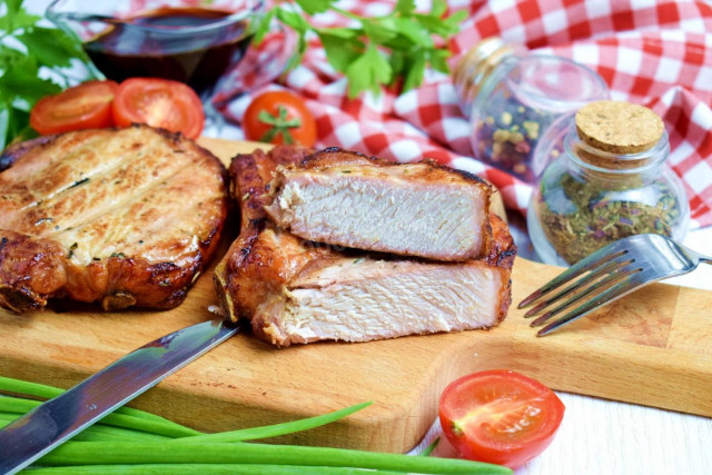 Pork on a bone in the oven