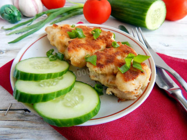 Chicken fillet in breadcrumbs in a frying pan