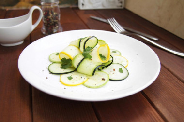 Salad of fresh raw zucchini