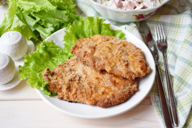 Pork schnitzel in the oven