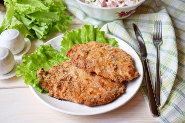 Pork schnitzel in the oven