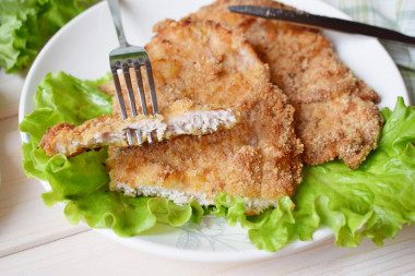 Pork schnitzel in the oven