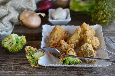 Broccoli cabbage in batter