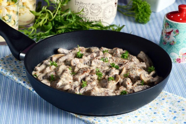 Beef Stroganoff with mushrooms