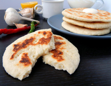 Kefir tortillas in a dry pan