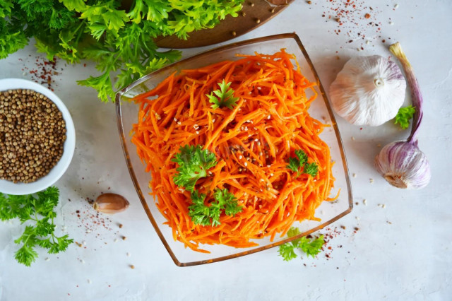 Homemade Korean carrots with seasoning