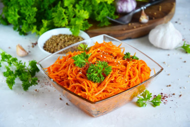 Homemade Korean carrots with seasoning