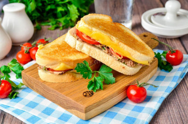 Tuna sandwiches with cheese