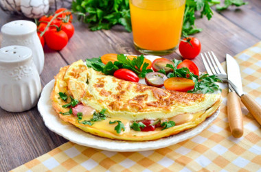 Omelet hearty breakfast in a hurry