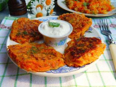 Pancakes with onions and carrots