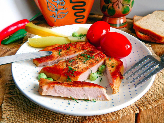 Pork steak in the oven