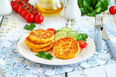 Pea cutlets on pan