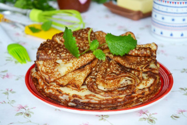 Pancakes with sour milk with holes