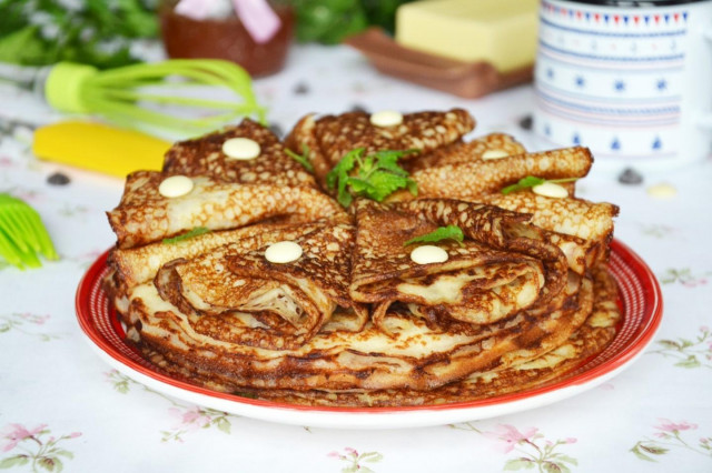 Pancakes with sour milk with holes