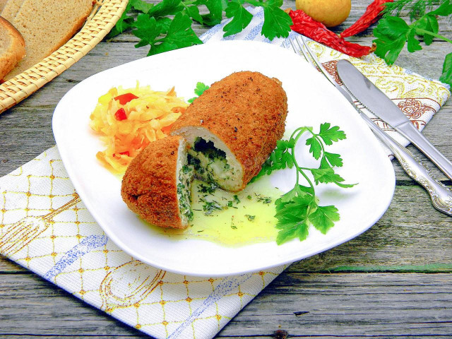 Minced chicken Kiev cutlets