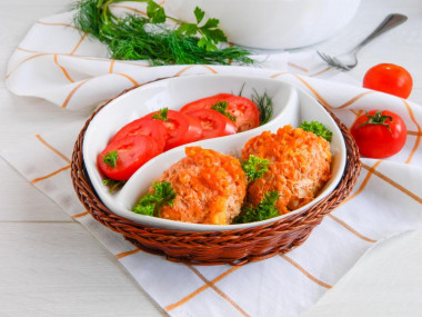 Lazy cabbage rolls in the oven in tomato sour cream sauce