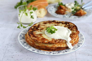 Cabbage pancakes with cabbage