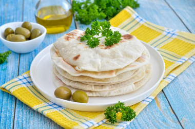 Homemade Pita in a frying pan