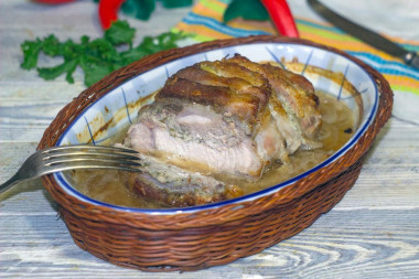 Pork with beer in the oven