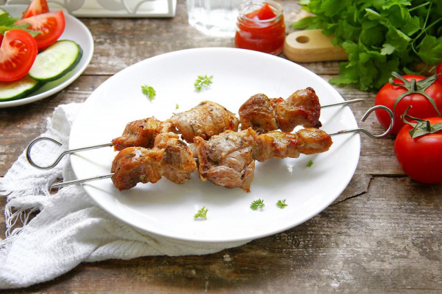 Barbecue in an aerogrill of pork