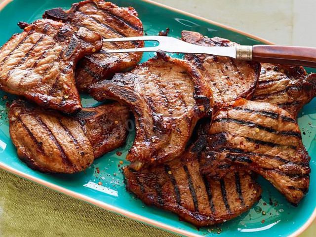 Grilled pork steak