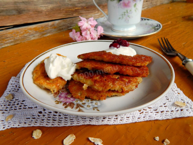 Oatmeal pancakes from porridge