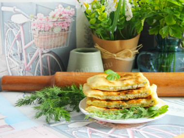 Chepalgash with cottage cheese and herbs