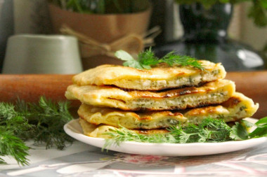 Chepalgash with cottage cheese and herbs