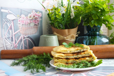 Chepalgash with cottage cheese and herbs