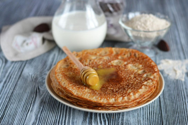 Pancakes made from whole grain flour with milk