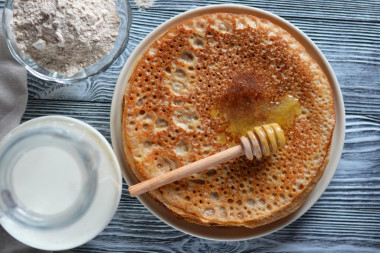 Pancakes made from whole grain flour with milk