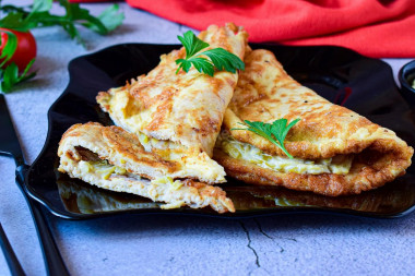 Chicken brizole in a frying pan