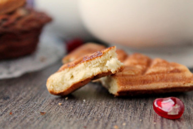 Waffle cookies in a waffle iron