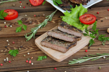 Marbled beef in a frying pan