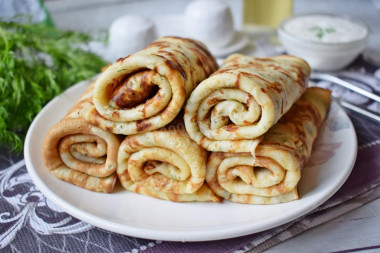 Pancakes with cheese and herbs