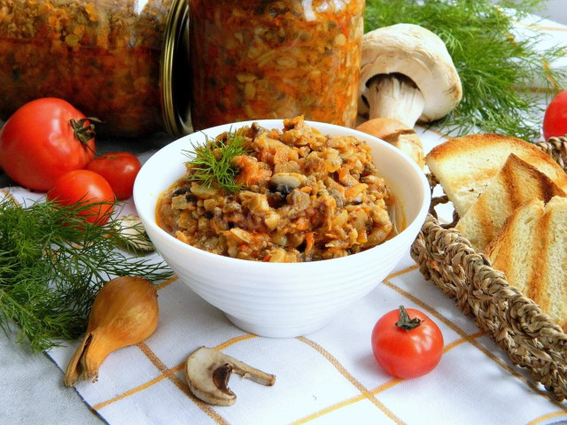 Mushroom caviar from champignons for winter