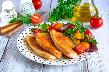 Turkey escalope in a frying pan