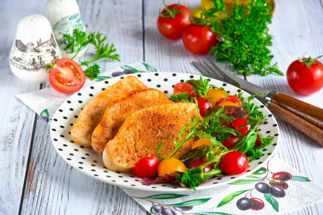 Turkey escalope in a frying pan