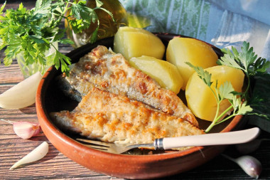 Pollock fillet on a grill pan