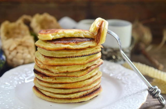 Fluffy pancakes with sour milk