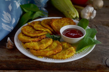 Zucchini pancakes without flour