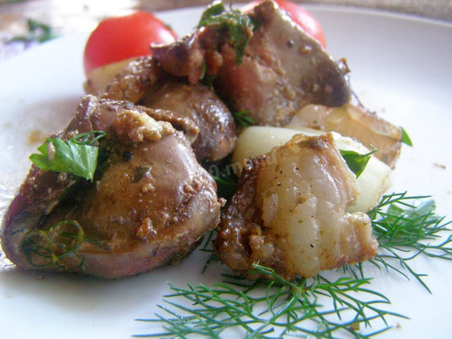 Grilled chicken liver kebab