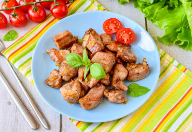 Turkey fillet in pieces in a pan