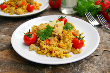 Bulgur pilaf with turkey