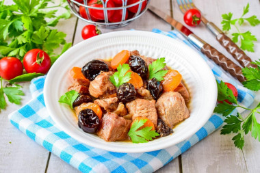 Pork with prunes stewed